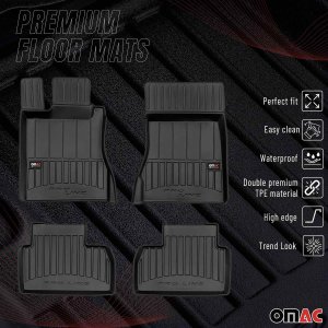 Mercedes S Class W220 Floor Mat - Omac - Proline Premium TPE - Black - '99-'06 Mercedes S Class W220 Floor Mat - Omac - Proline Premium TPE - Black - '99-'06